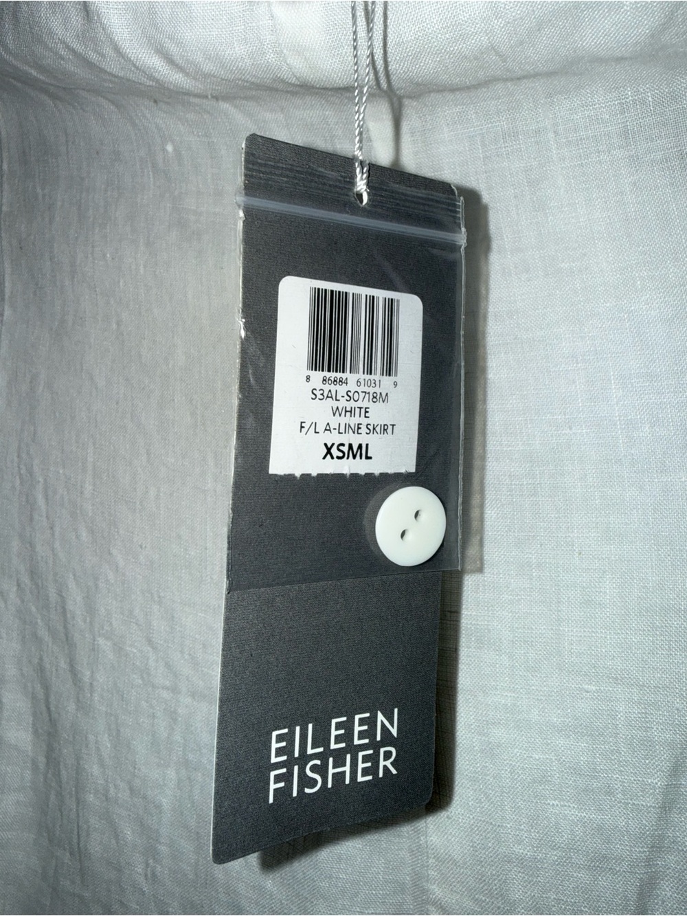 Eileen Fisher White A-Line Linen Skirt - Picture 3 of 4